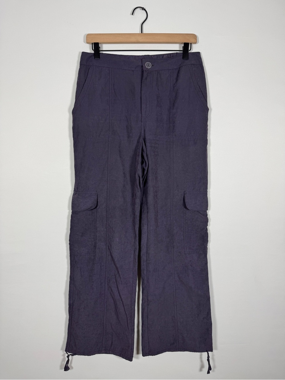 WP68 {wild fable} Purple High Rise Cargo Utility Wide Leg Soft Suede Feel Pants